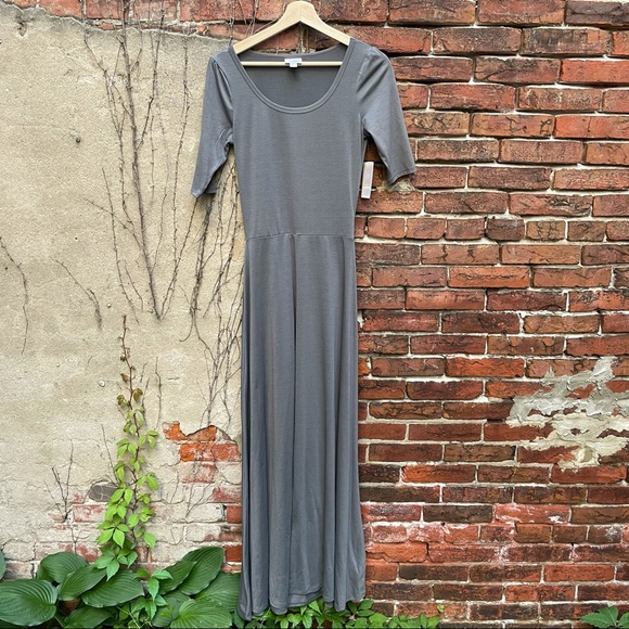 NEW Lularoe Ana dress charcoal maxi dress xs - Picture 4 of 7